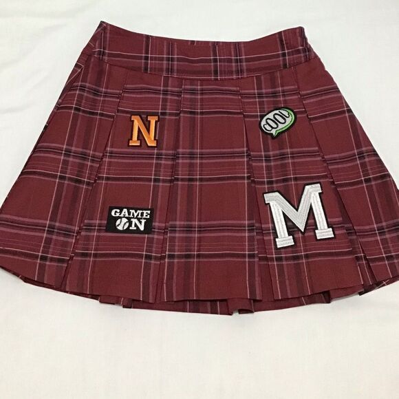 No Boundaries Red Plaid Pleated Micro Mini Skirt Size New X-Small - Picture 5 of 13